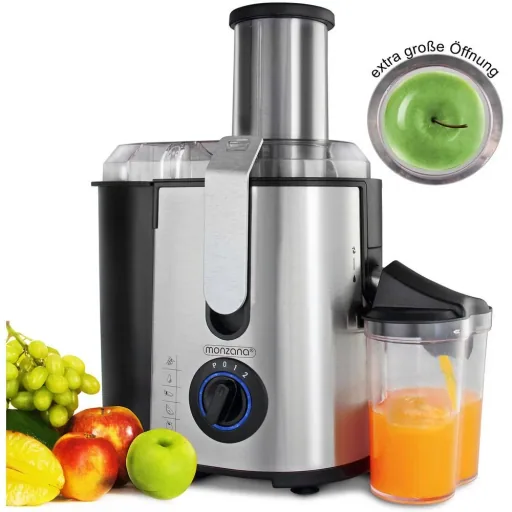 Entsafter - Entsafter für Obst & Gemüse 1100W - Edelstahl - große Einfüllöffnung