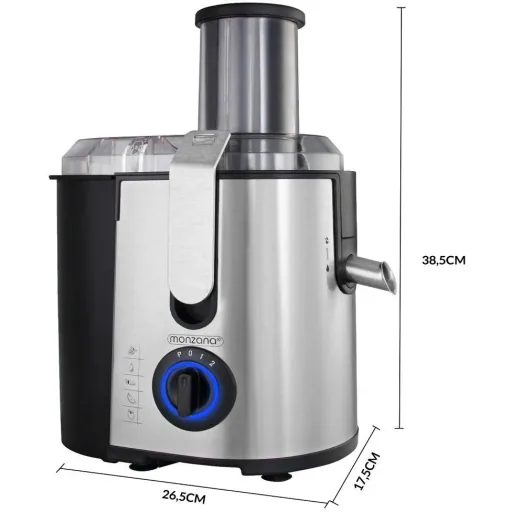 Entsafter - Entsafter für Obst & Gemüse 1100W - Edelstahl - große Einfüllöffnung