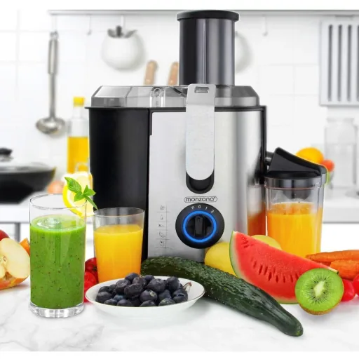 Entsafter - Entsafter für Obst & Gemüse 1100W - Edelstahl - große Einfüllöffnung