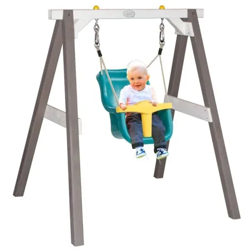 Babyschaukel Grau / weiß mit Sitz