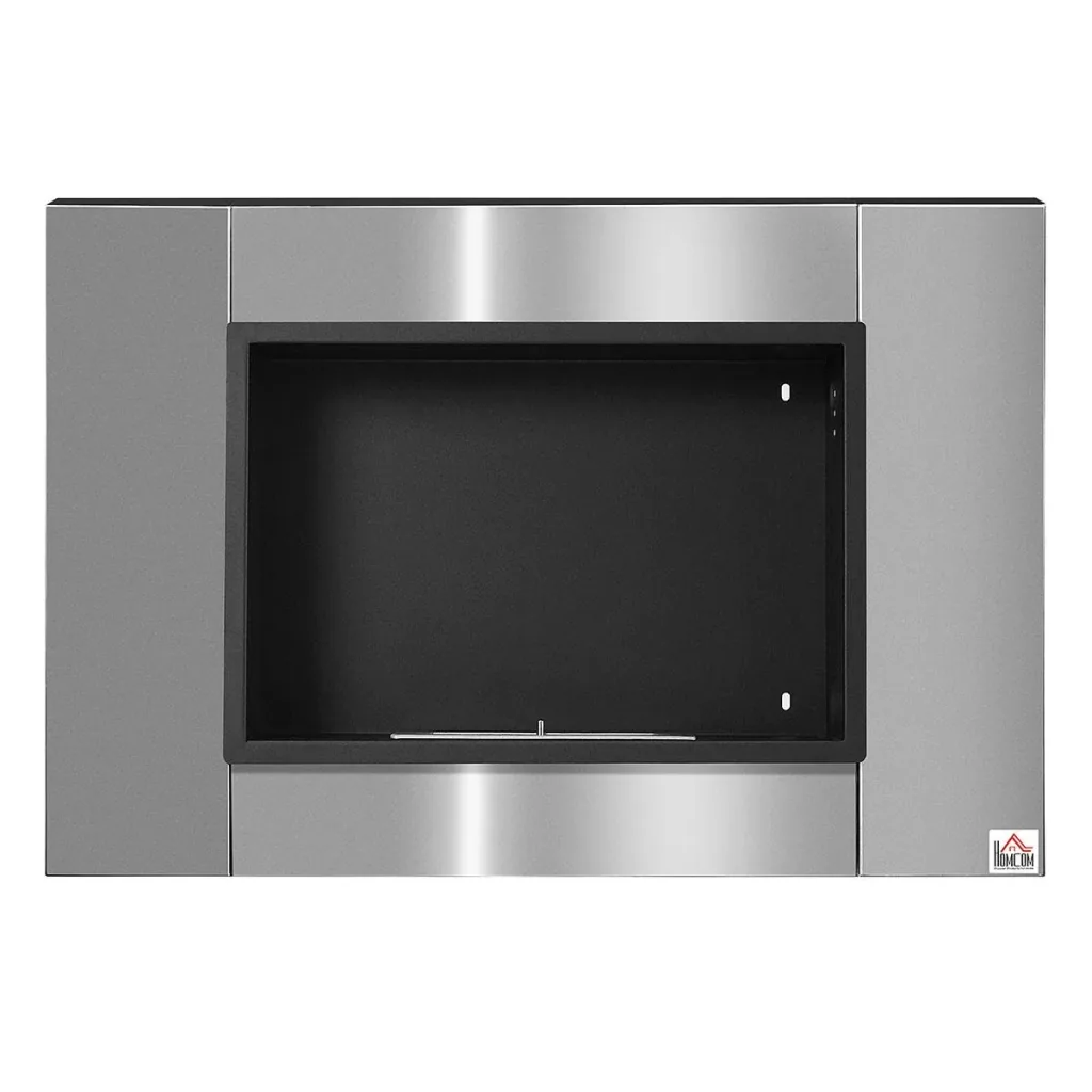 Ethanol-Kamin Bio-Ethanol-Brenner 1,5 L 2,5 Stdn. Brenndauer kein Rauch Edelstahl 80 x 14 x 54 cm