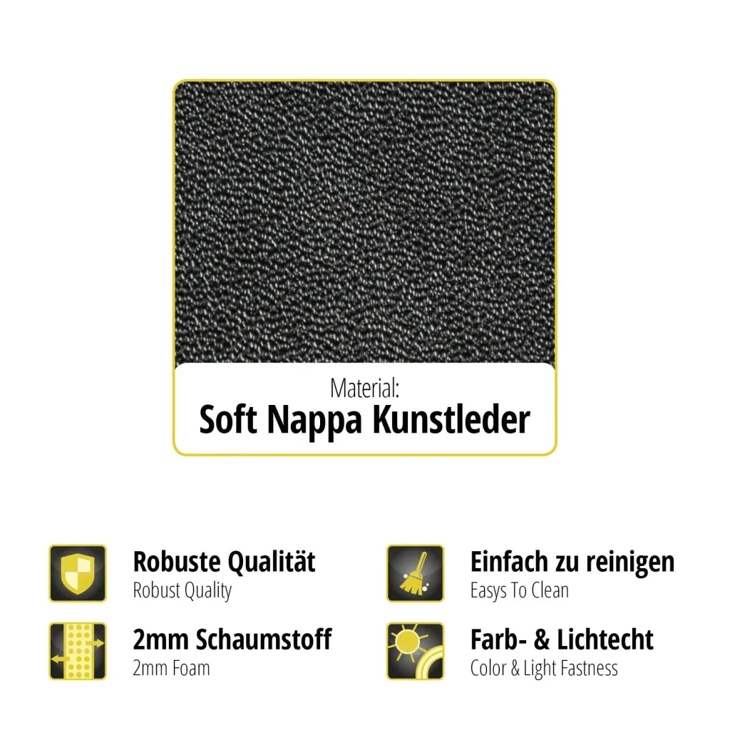 Passform Sitzbezüge - Kunstleder Mercedes V-Klasse 447 für Einzelsitz Beifahrer mit Armlehne innen ab BJ 06/2014 - heute