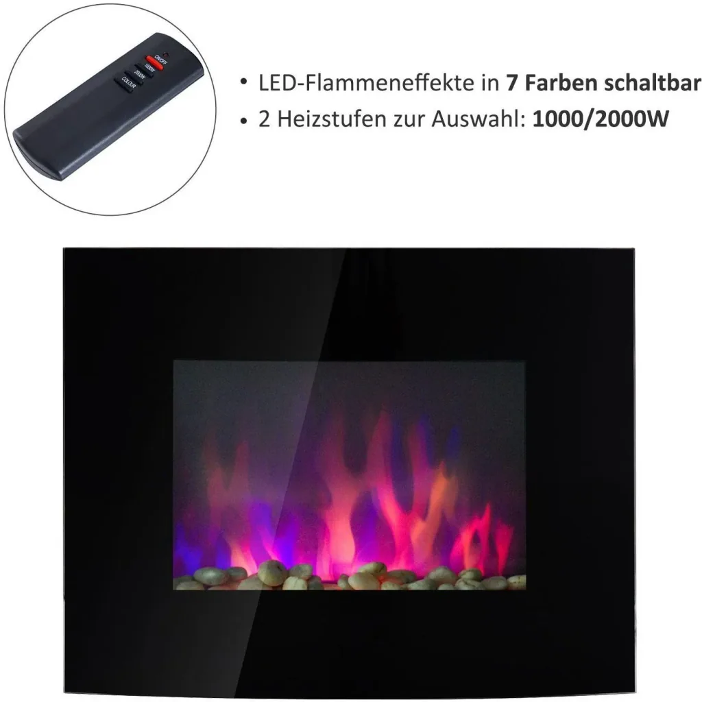 Elektrokamin Kaminofen mit LED 2000W