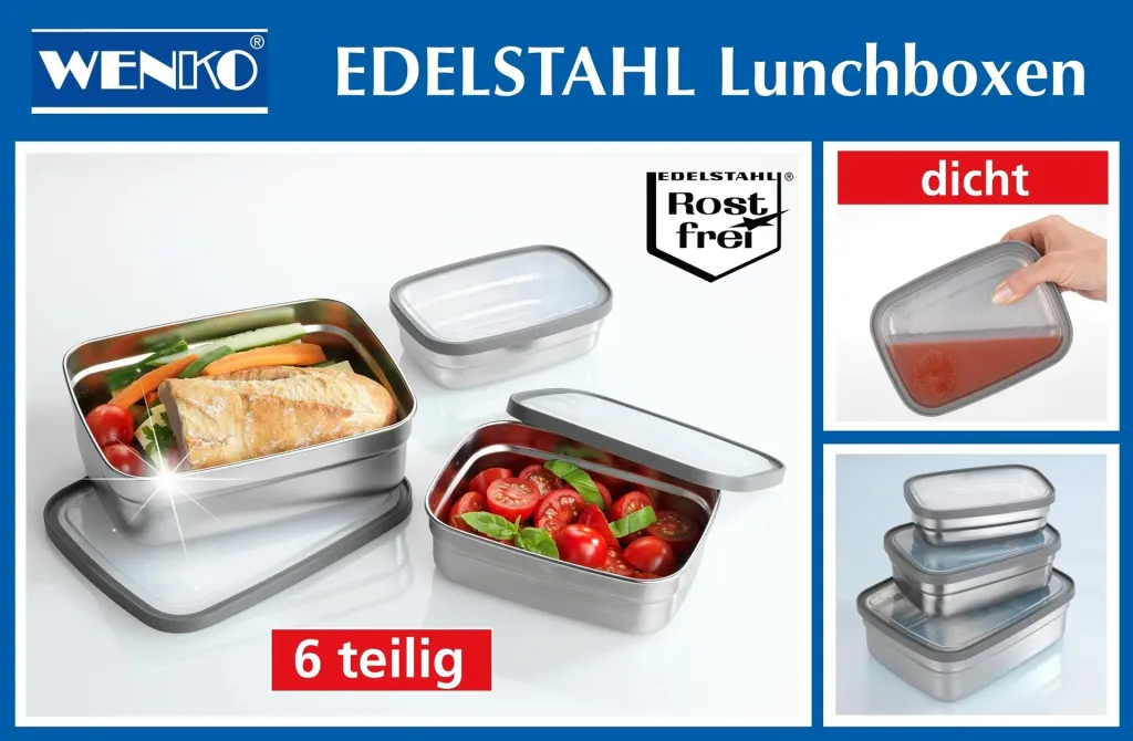 Lunchbox Edelstahl, 6-teilig
