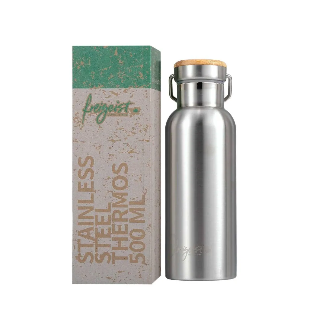 Isolierflasche 500 ml mit aquabook Reinigungsbürste XL