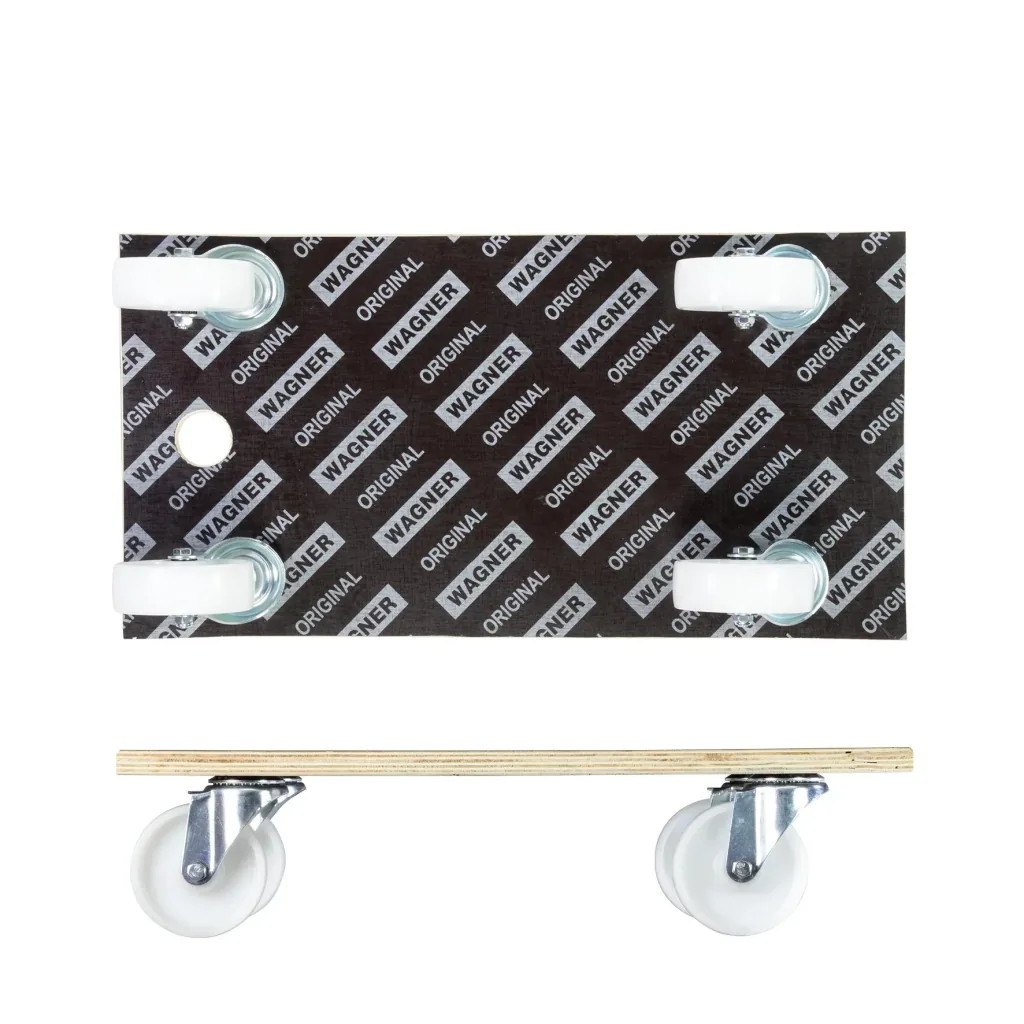 Transporthilfe MM 1111, 57,5 x 30 x 13,5 cm, harte Rollen Ø 100 mm, Rollenlager, Platte Maxigrip FSC®, Tragkraft 400 kg