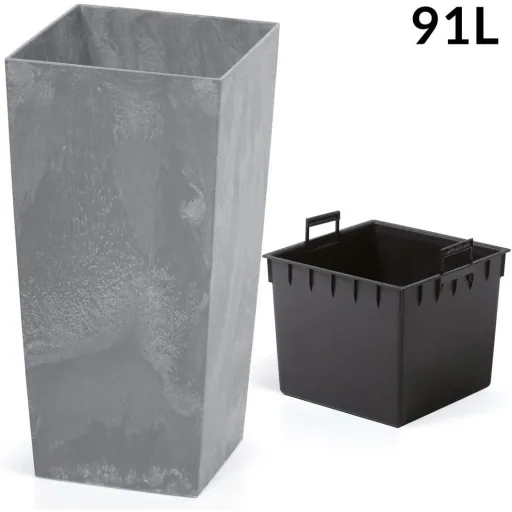 Blumentopf Concrete Design 91L Anthrazit, 40 x 40 x 75 cm