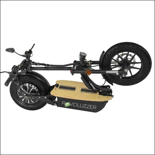 E-Roller "Revoluzzer" Safety 45 km/h inklusive Blinkanlage und Gepäck-Case schwarz