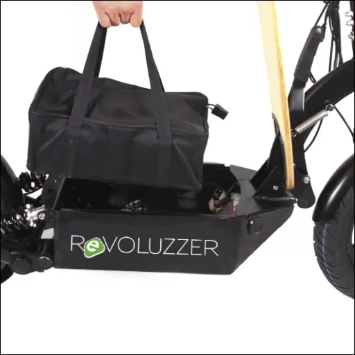 E-Roller "Revoluzzer" Safety 45 km/h inklusive Blinkanlage und Gepäck-Case schwarz