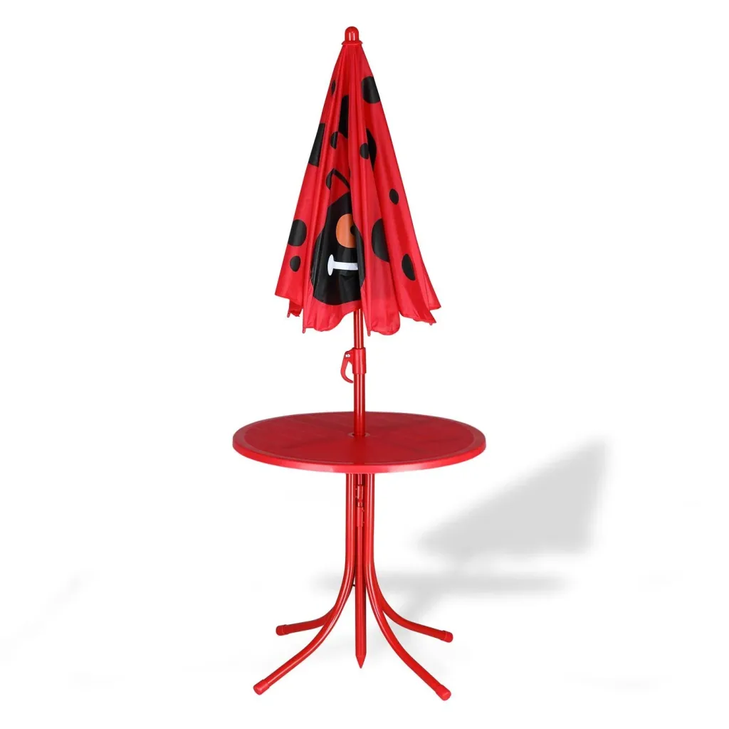 Kindergartenset Käfer - 2 Stühle 1 Tisch mit Sonnenschirm