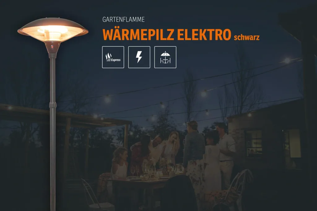 Wärmepilz Elektro Schwarz