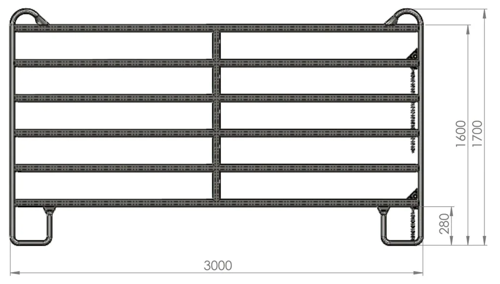 Weidepanel - Zaunelement 3,0 m Länge, 1,7 m Höhe