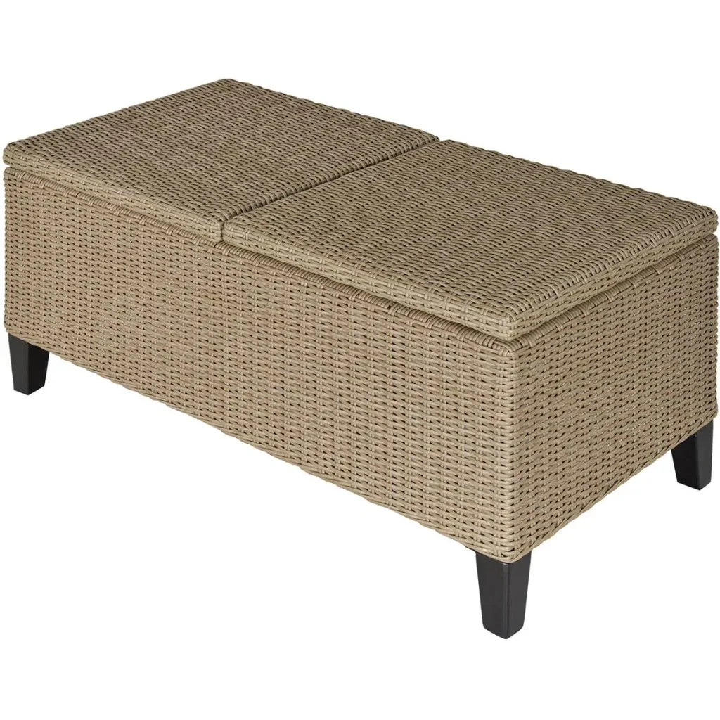 2in1 Gartentisch mit Stauraum khaki