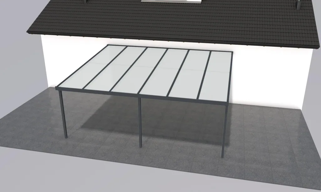 Terrassendach Premium, anthrazit, 6110 x 5060 mm - Klima blue
