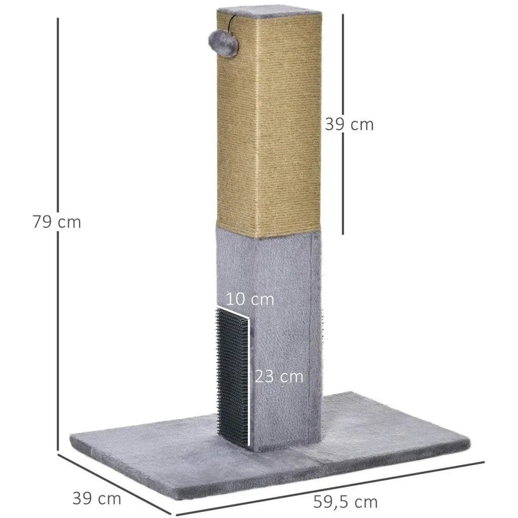 Kratzstamm für Katzen Kratzsäule 79H cm Katzenbaum mit Juteseil Katzenkratzbaum Kratzbaum Spielbaum inklusive Spielzeug