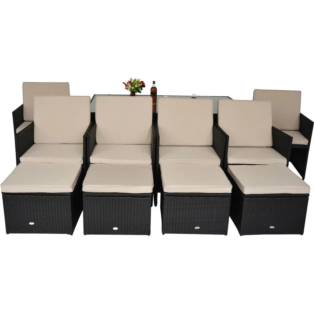 Polyrattan Gartenmöbel als 27 teiliges Set