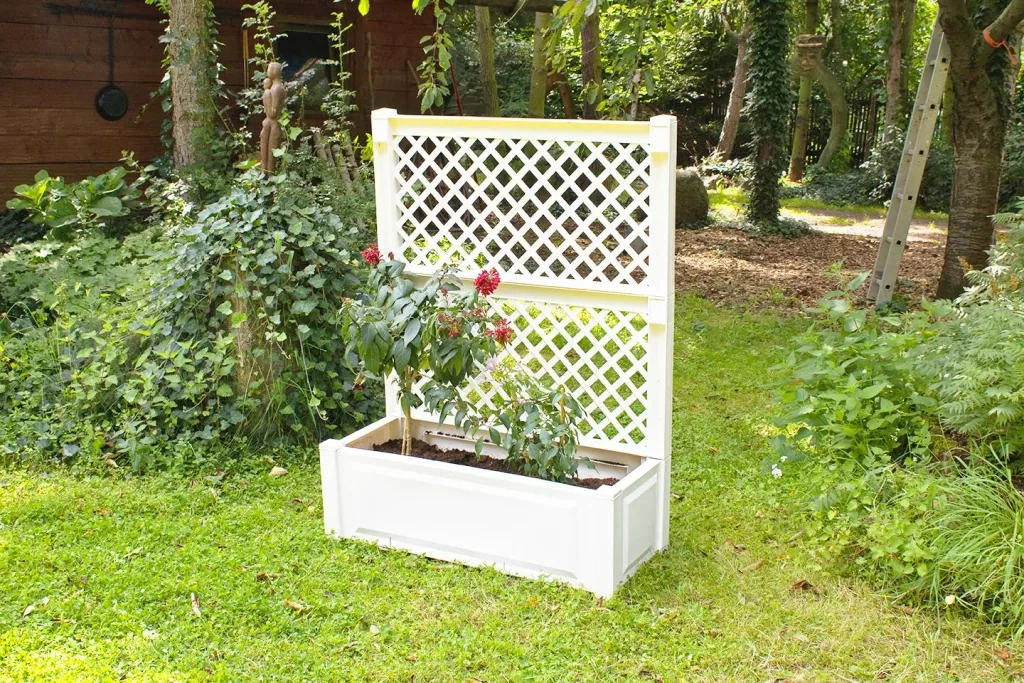 Pflanzkasten 100 cm + Spalier, weiß