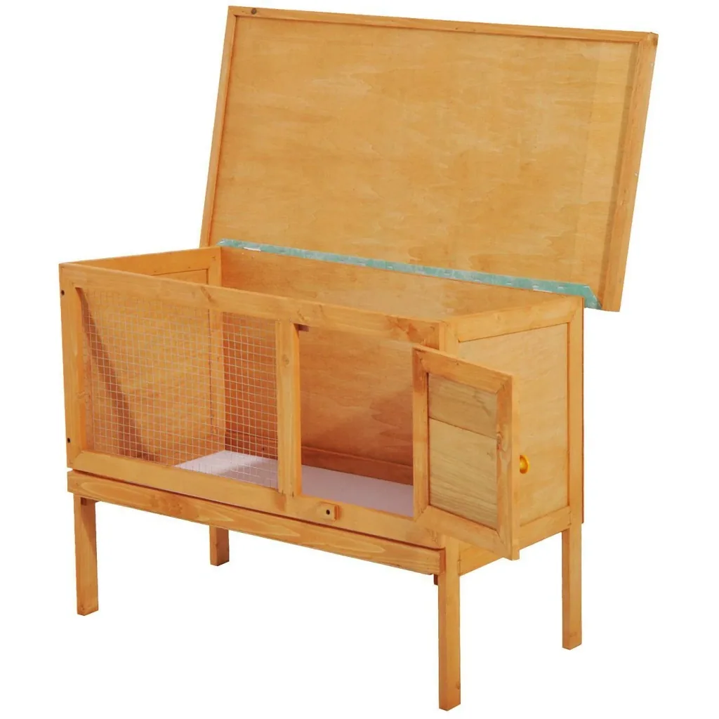 Hasenstall Kaninchenstall Holz 90x45x65cm