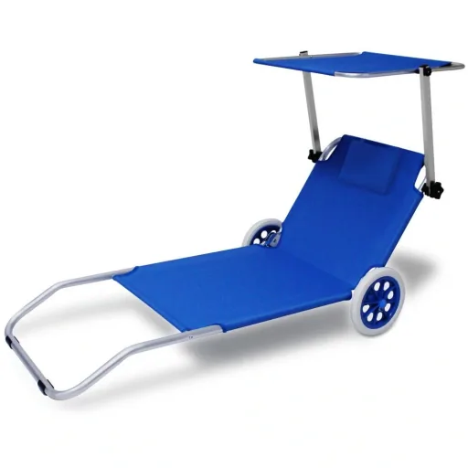 Liege Mobile Kreta-Blau Aluminium mit 2 Rädern