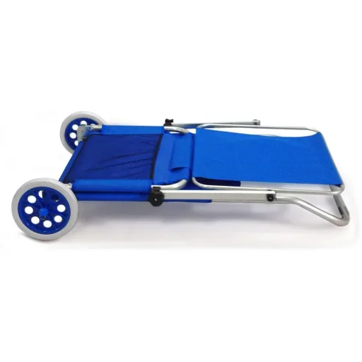 Liege Mobile Kreta-Blau Aluminium mit 2 Rädern