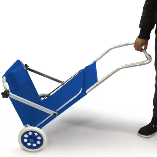 Liege Mobile Kreta-Blau Aluminium mit 2 Rädern