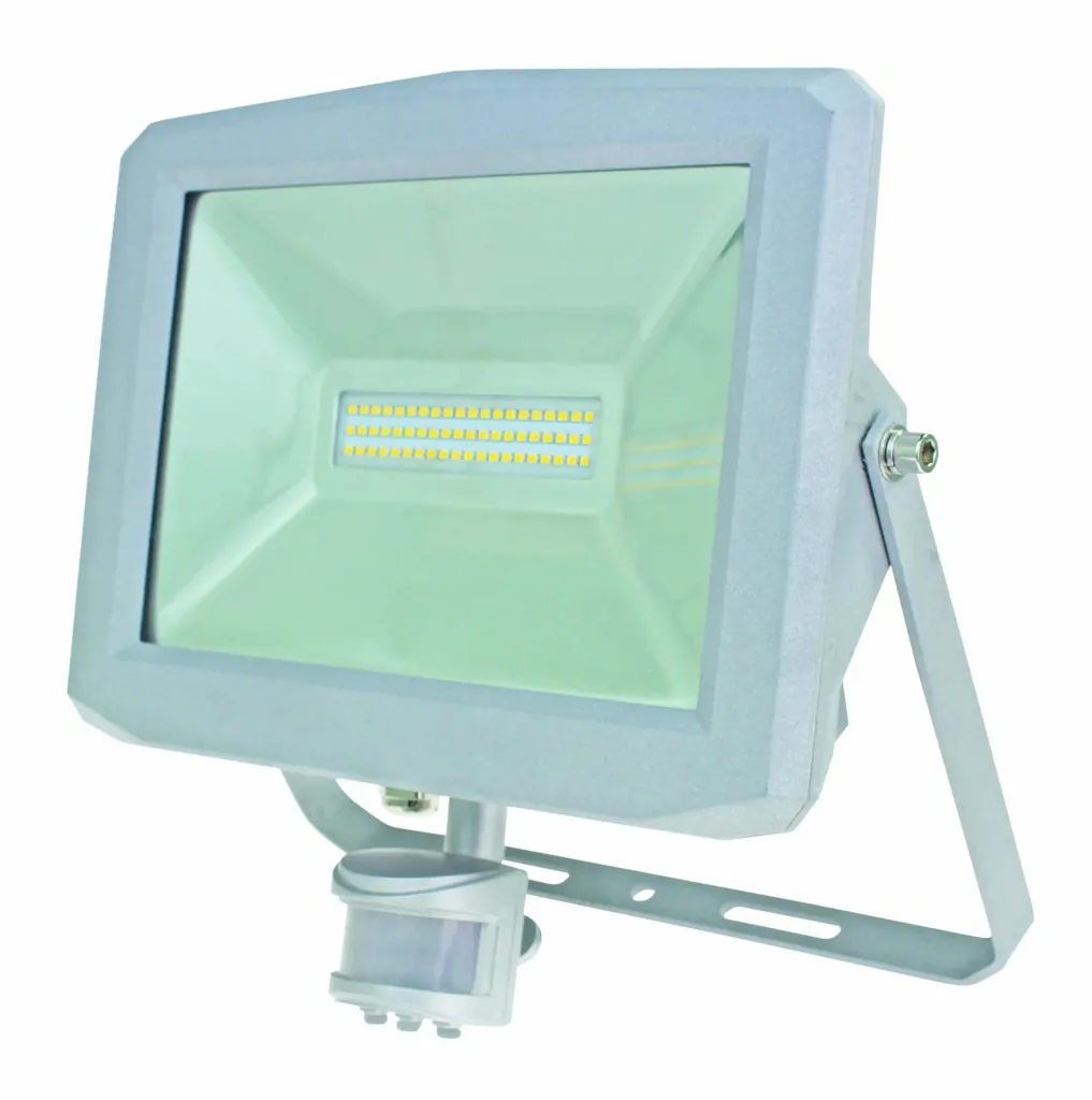 LED-Strahler Slimline 50W, IP44, mit Bewegungsmelder und Samsung-Chip