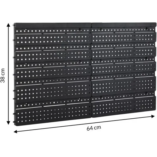 4x Werkzeugregal mit Stapelboxen 32 Stück - 2 Wandplatten von 32x38x2 cm
