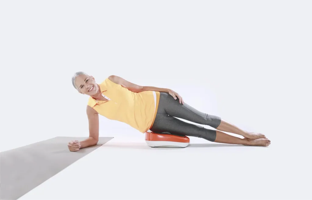 Massage-Gerät, Fußmassage-Gerät, „VibroLegs“, Orange