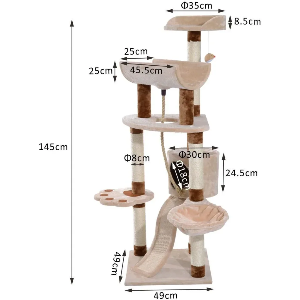 Kratzbaum Katzenbaum Kletterbaum Spielbaum beige