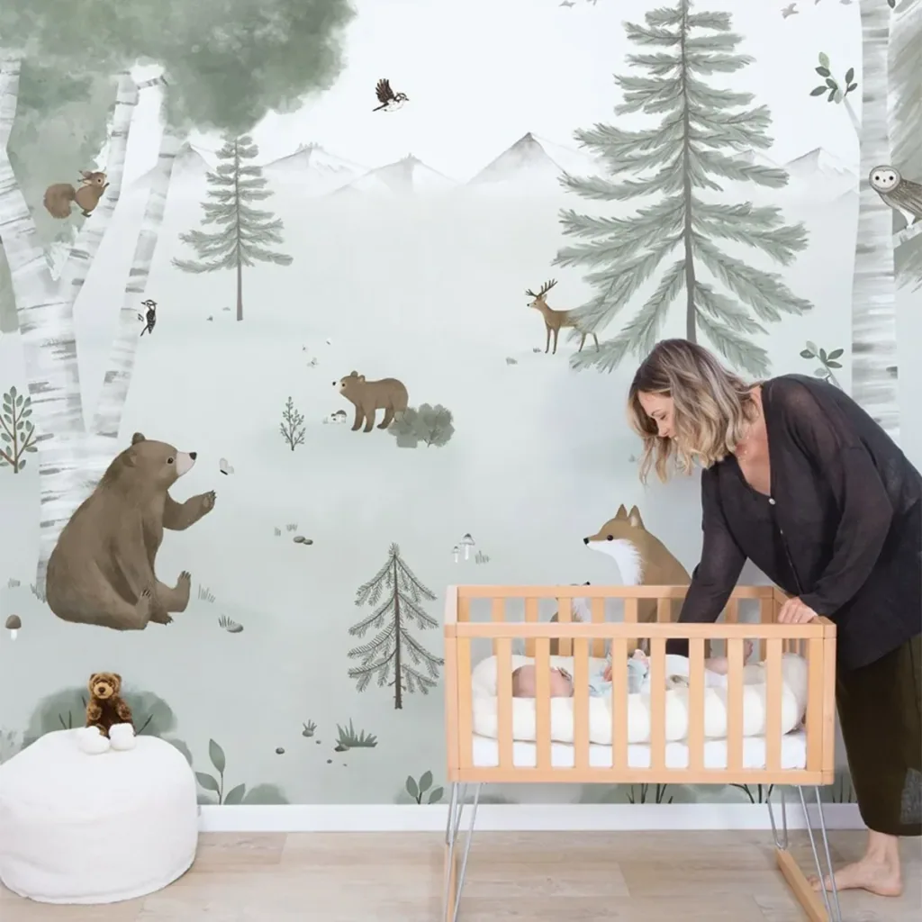 Lilipinso Tapete, Kinderzimmer Wandgestaltung, Panorama, Leben in den Bergen