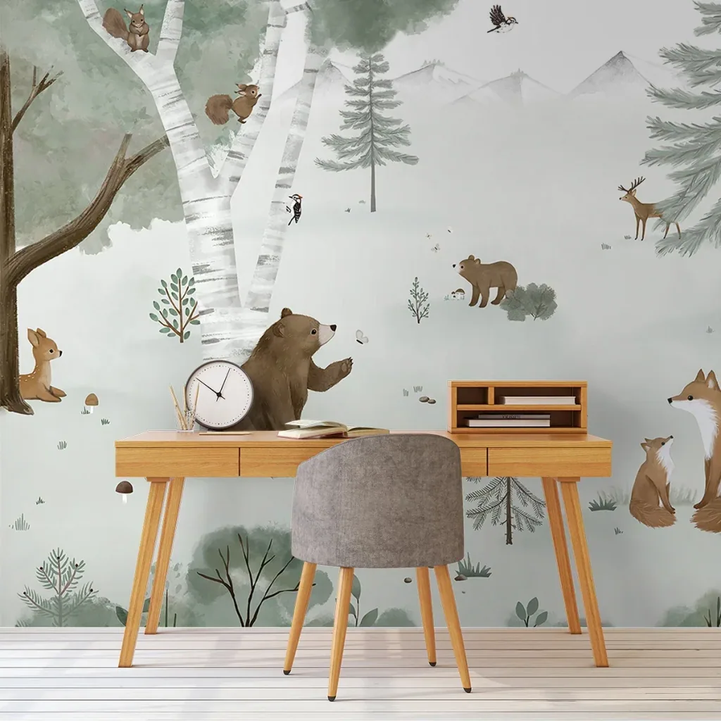 Lilipinso Tapete, Kinderzimmer Wandgestaltung, Panorama, Leben in den Bergen