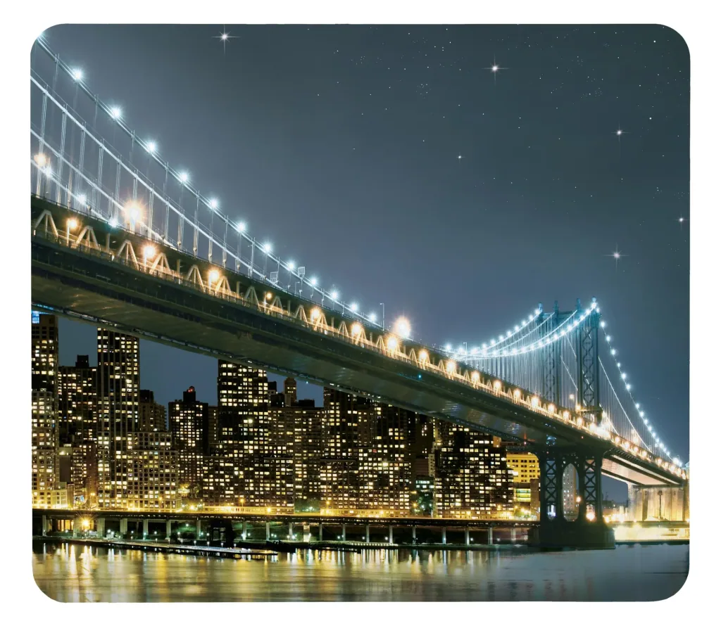 3 in 1 Herd-Abdeckplatten, Schneidbretter, Arbeitsplatten, Glas, Brooklyn Bridge-Design, je 52 x 30 cm, 2er-Set