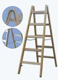 Sprossendoppelleiter, 2x4, Holz