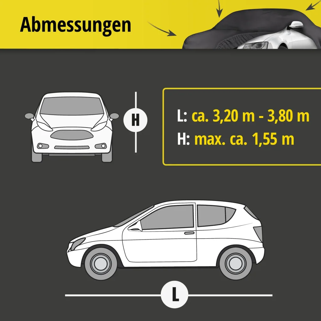 Autoabdeckplane indoor soft - Größe 3 - 381x380x155cm - PES - Elasthan