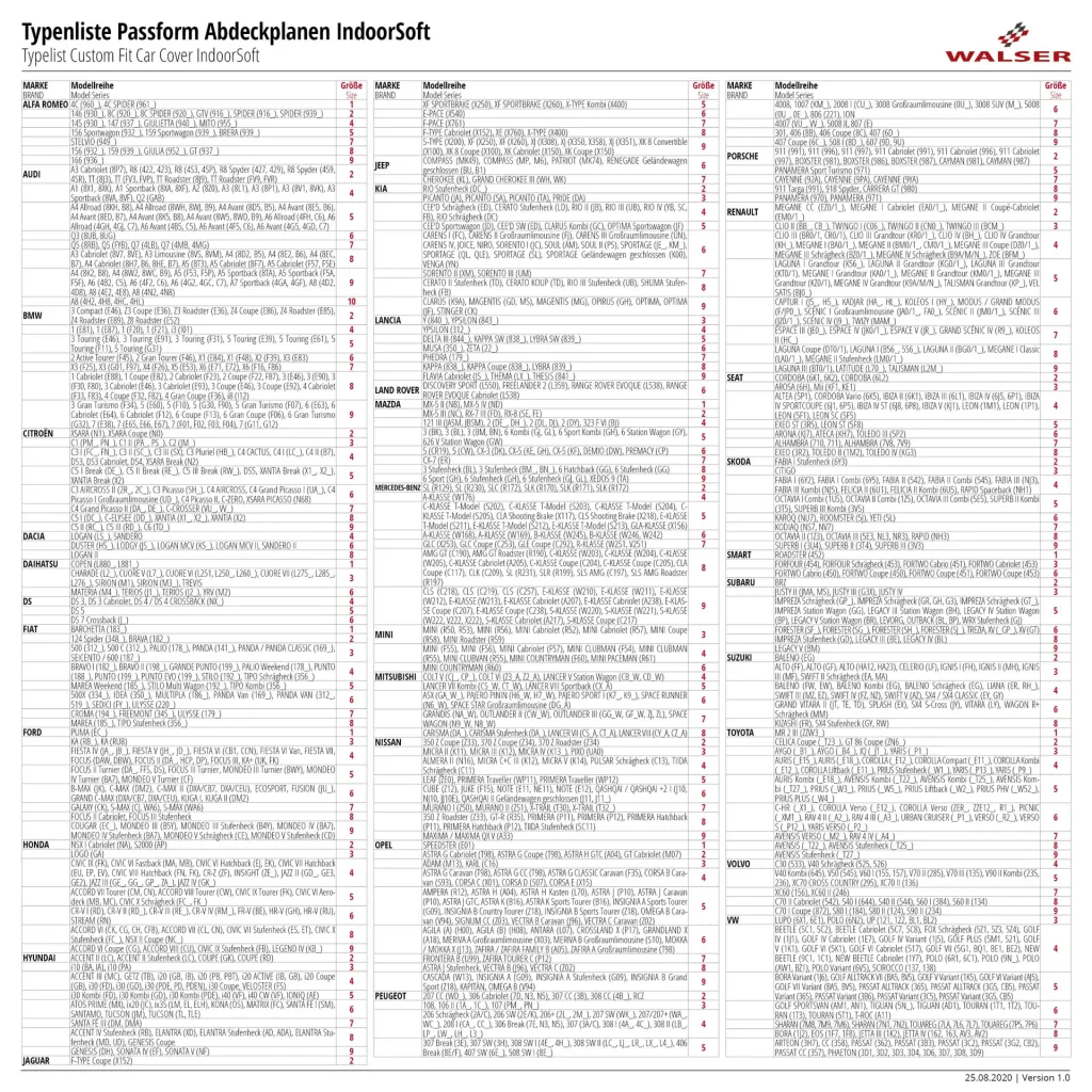 Autoabdeckplane indoor soft - Größe 3 - 381x380x155cm - PES - Elasthan