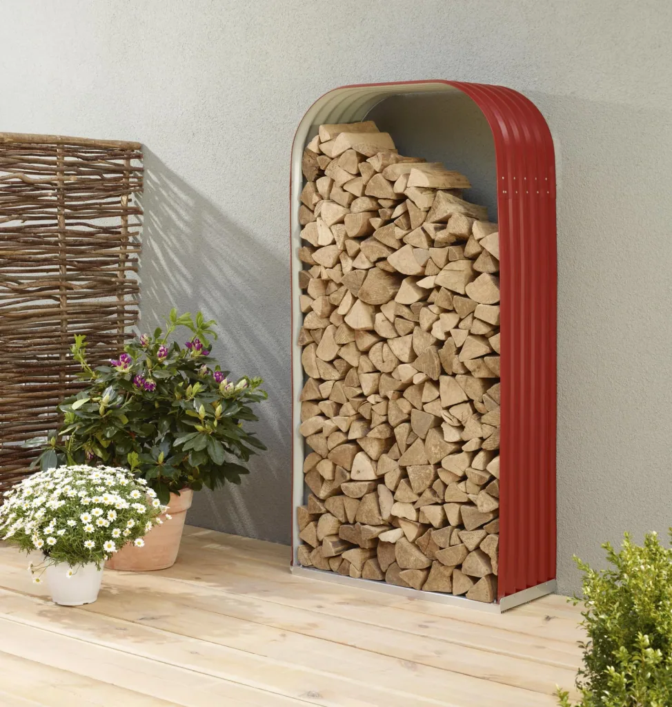 Kaminholzregal Lignum 401, hoch, rubin