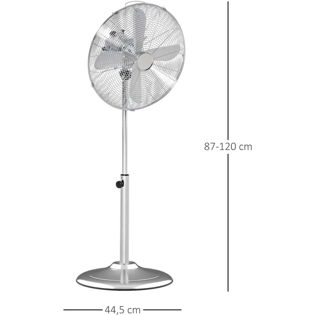 Standventilator mit 3 Geschwindigkeitsstufen silber
