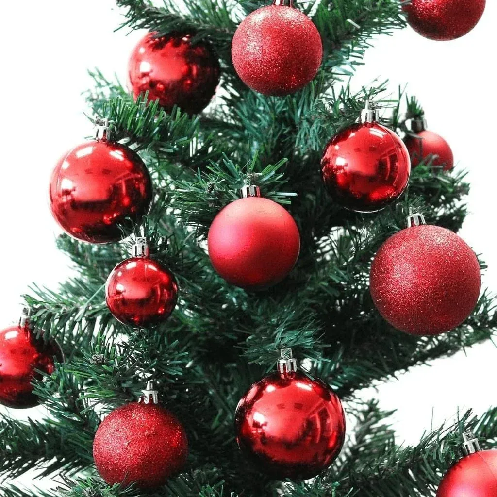 Weihnachtskugeln - 70 Kugeln - mit Aufbewahrungsbox - Kunststoff / Kunststoff - Rot