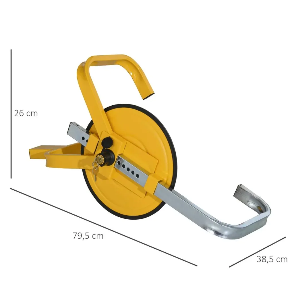 Radkralle Radklemmenschloss Parkkralle Reifenkralle Radschloss für Ø33-40,5 cm Räder mit Schutzscheibe 2 Schlüsseln 16-s