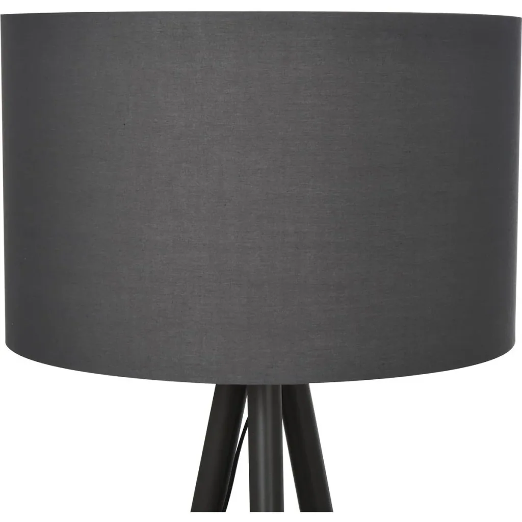 Design-Stehlampe mit Dreibein und Fußschalter Grau