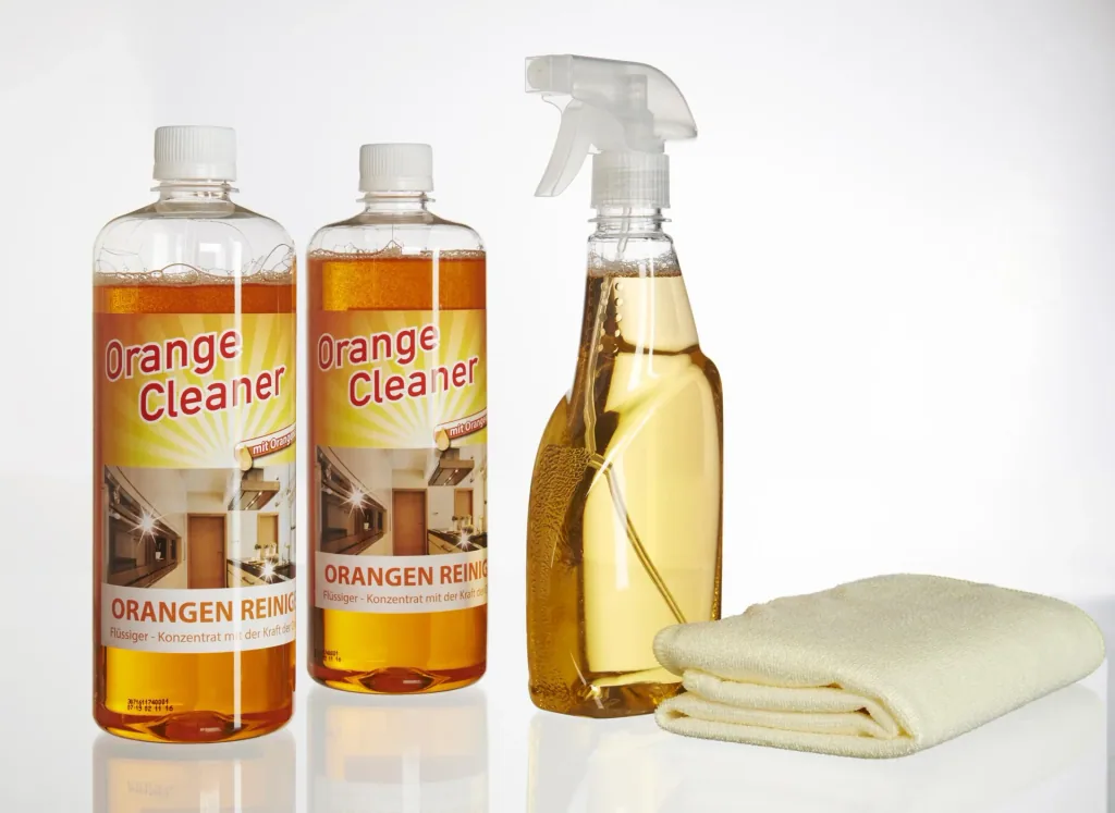 Orangenreiniger, 2 x 750 ml inklusive Sprühflasche und Mikrofasertuch