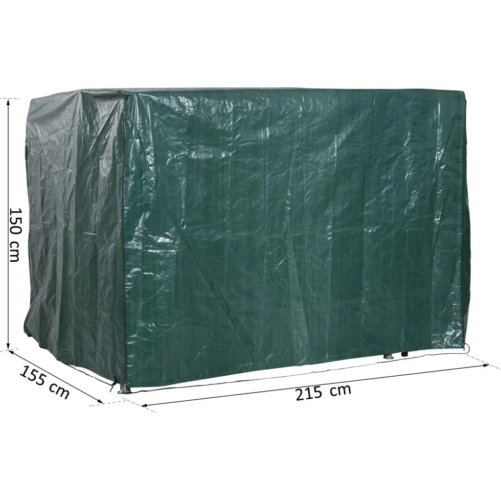 Abdeckplane Schutzhülle Gartenmöbel Abdeckhaube Wasserdicht UV-Schutz PE Grün 215 x 155 x 150 cm