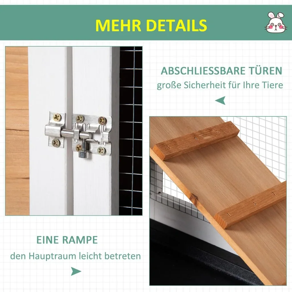 Kleintierstall mit Freilauf Rampe