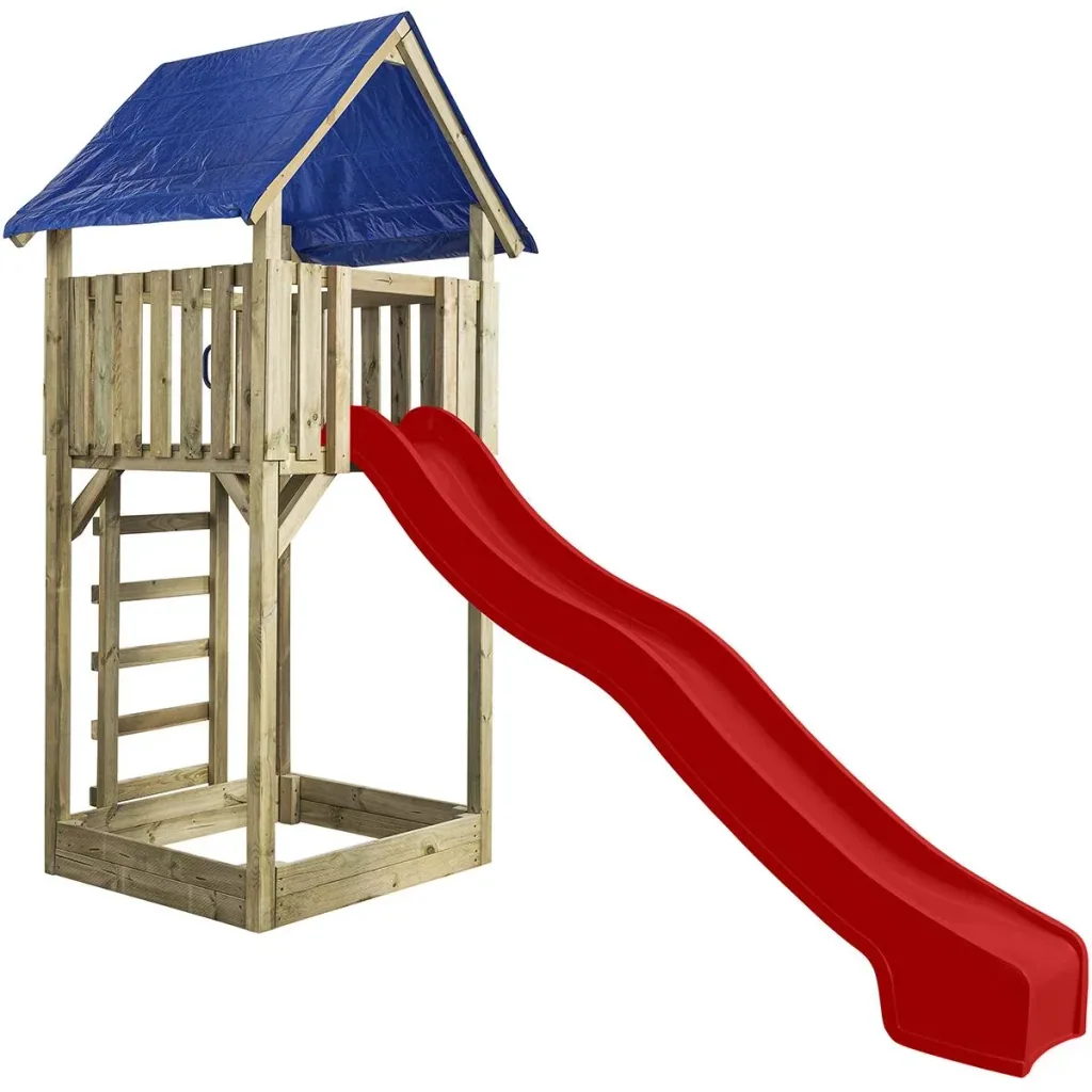 Spielturm Lisa mit Rutsche rot