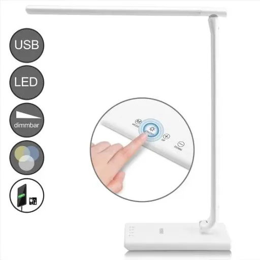 LED-Tischleuchte Cataleya weiß 42cm