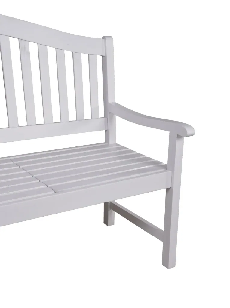 Bank SINGAPUR, mit hochklappbarem Tisch, Eukalyptus Grandis FSC 100% white washed