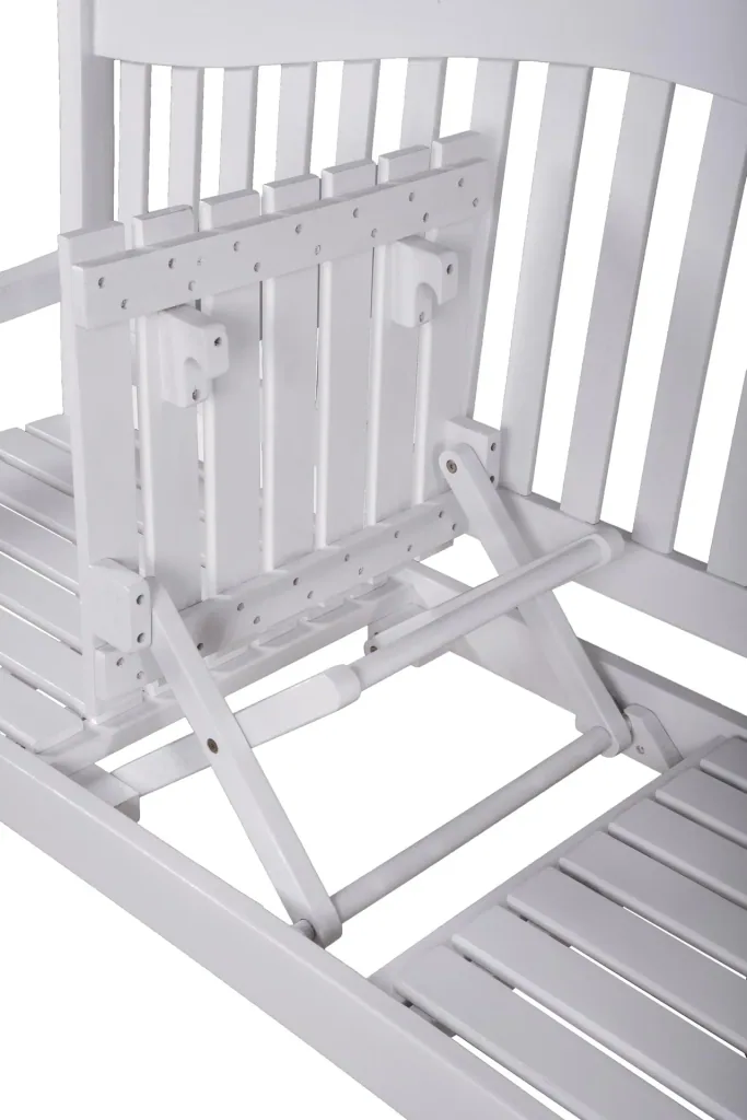 Bank SINGAPUR, mit hochklappbarem Tisch, Eukalyptus Grandis FSC 100% white washed
