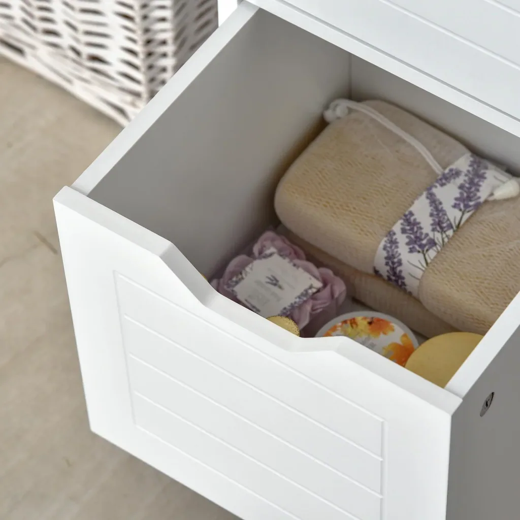 Schrank mit 2 Schubladen und 3 offenen Regalen