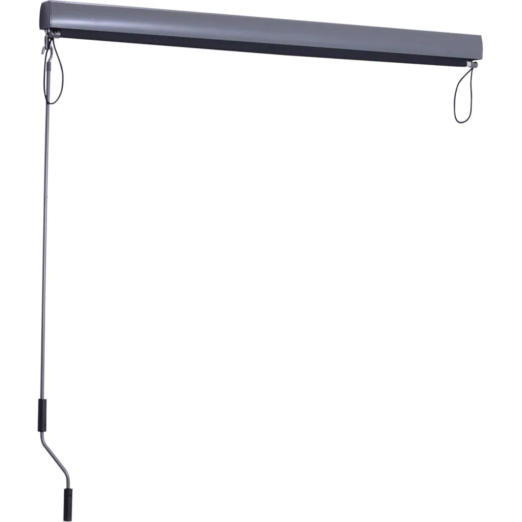Windschutz Sonnenschutz Seitenrollo Sichtschutz mit Handkurbel Polyester + Aluminium Grau 140 x 200 cm