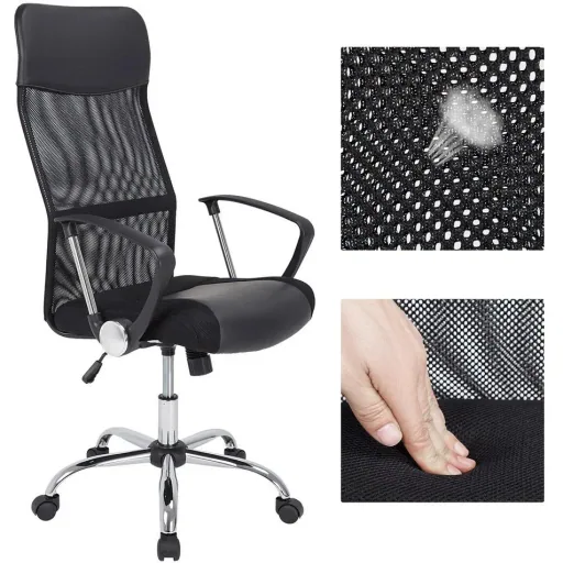 Drehstuhl mit Netzgewebe schwarz